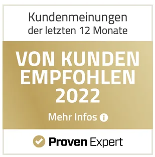 Proven Expert: Von Kunden empfohlen 2022